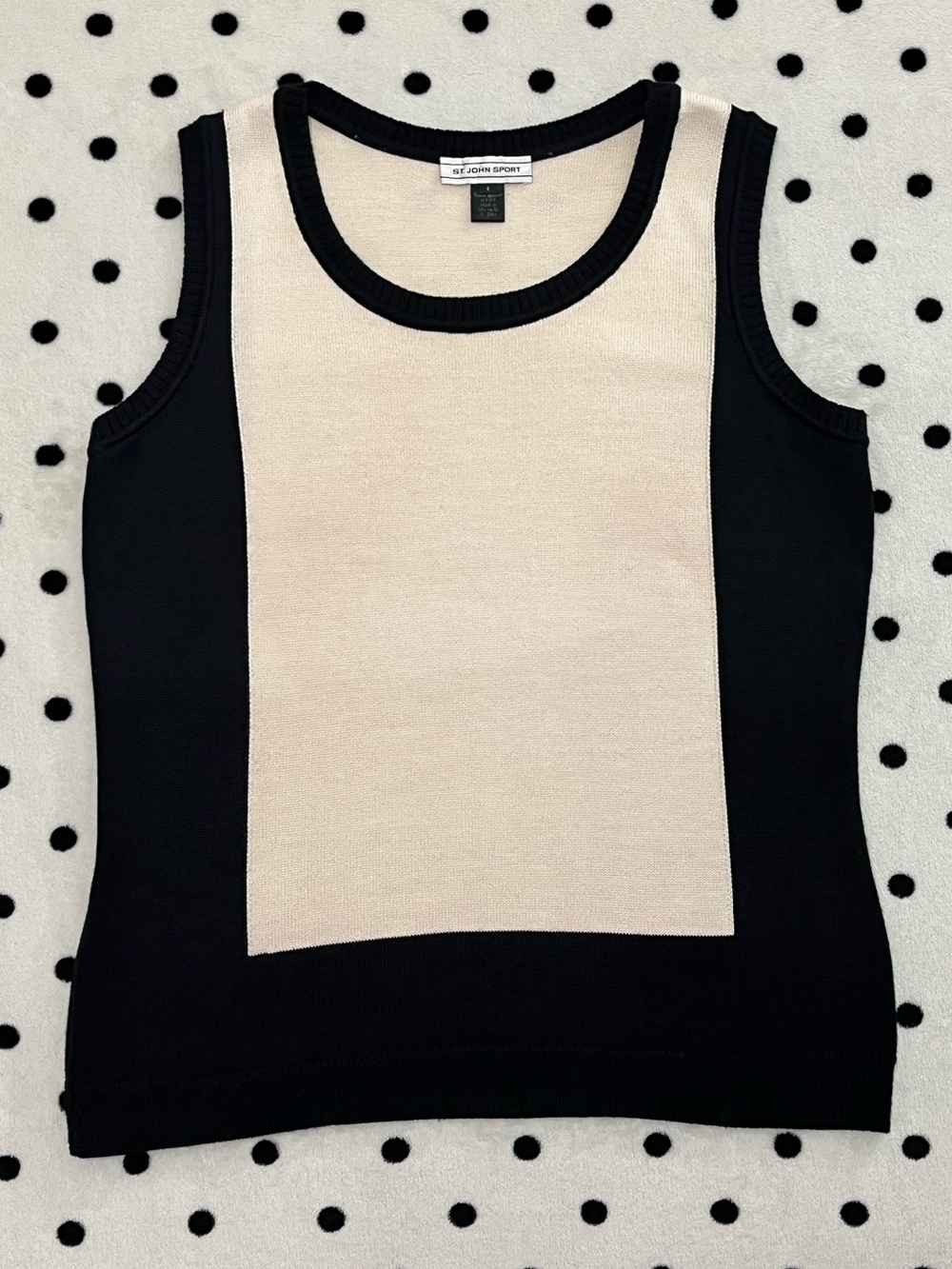 Vintage St. John Sport Colorblock Knit Shell Tank Top Size S